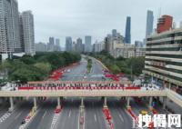 航拍廣州大橋恢復通行 水馬被搬開陸續恢復雙向通行