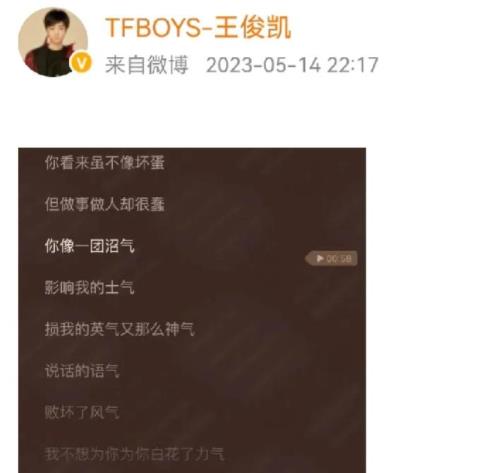 王俊凱疑回應(yīng)與經(jīng)紀(jì)人穿情侶裝 用歌詞機(jī)智回懟謠言