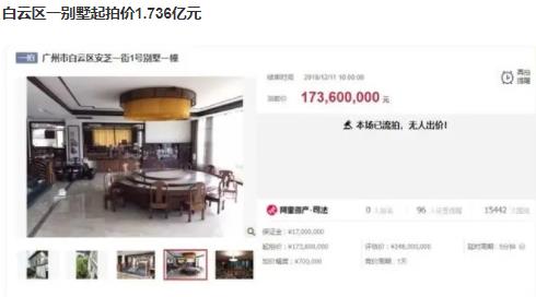 廣州一戶高層住宅拍出1.11億元 系司法拍賣廣州單套住宅標王