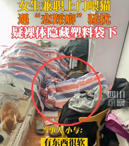 女生兼職上門喂貓遭戀踩癖騷擾