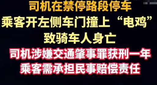 乘客“開門殺”致人死亡 司機獲刑 原因竟是這樣太崩潰了