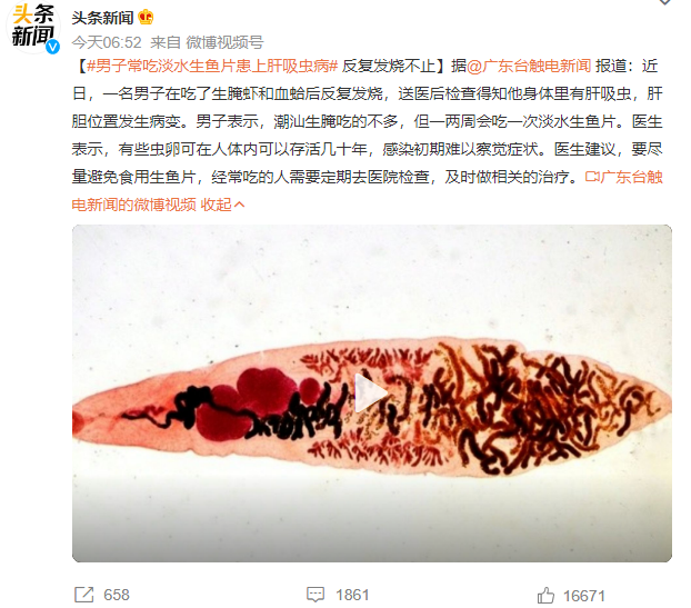生吃水產會感染寄生蟲？
